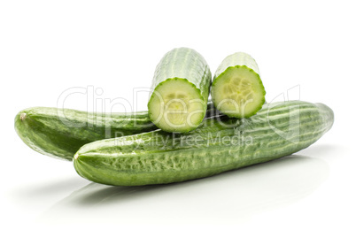 Hothouse cucumber isolated on white