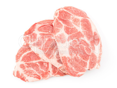 Raw pork meat isolated on white