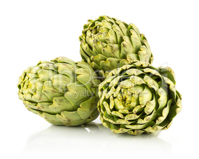 Fresh raw artichoke isolated on white