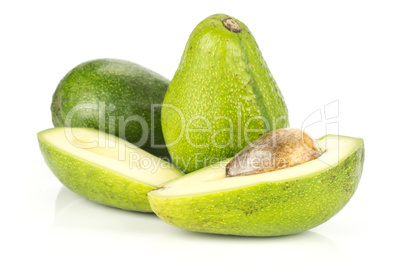 fresh Raw smooth avocado isolated on white