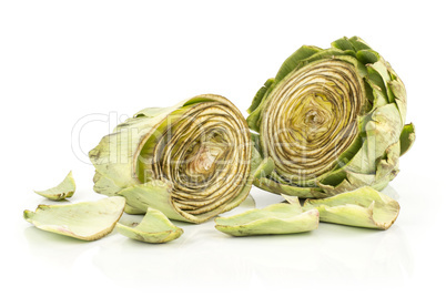 Fresh raw artichoke isolated on white