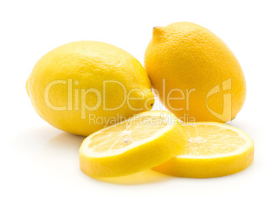 Fresh lemon isolated on white