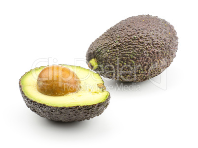 Fresh purple avocado isolated on white