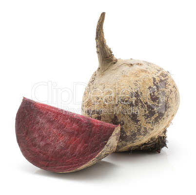 Raw beetroot isolated on white