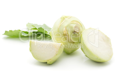 Raw kohlrabi isolated on white