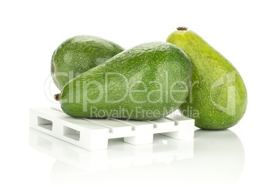 fresh Raw smooth avocado isolated on white