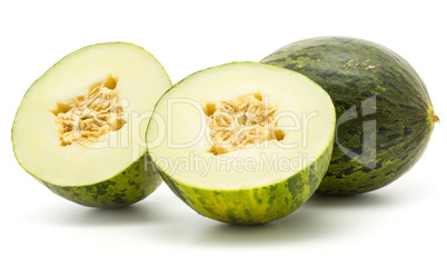 Santa Claus melon isolated on white