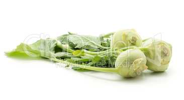 Raw kohlrabi isolated on white