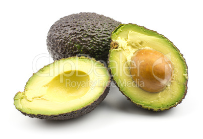 Fresh purple avocado isolated on white