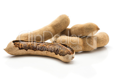 Tamarind fruit isolated on white