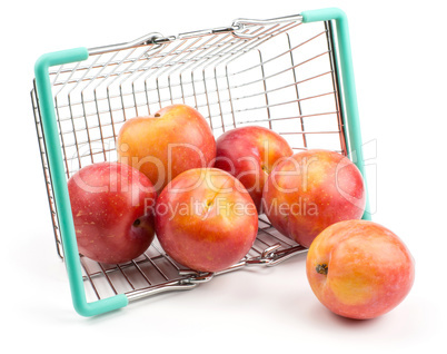 Fresh Red Plum isolated on white