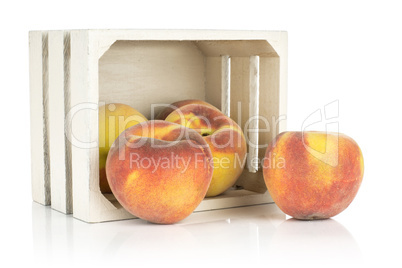 Fresh Raw yellow peach isolated on white