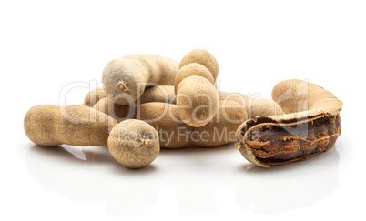 Tamarind fruit isolated on white