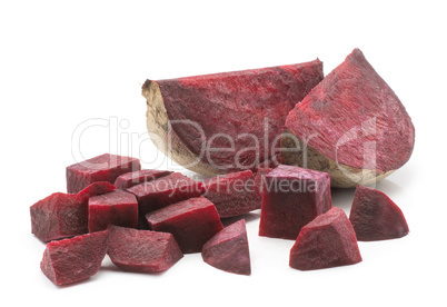 Raw beetroot isolated on white