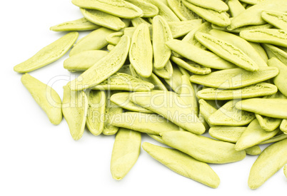 Fresh raw Foglie pasta isolated on white