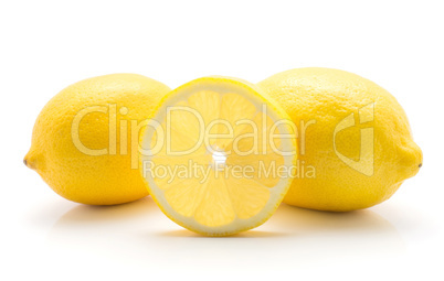 Fresh lemon isolated on white