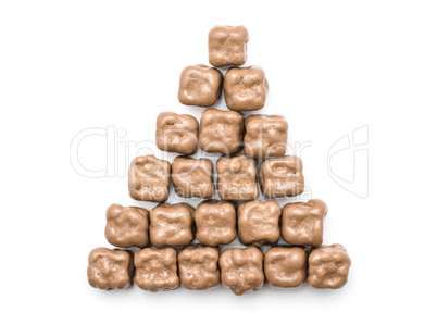 Coconut cubes isolated on white