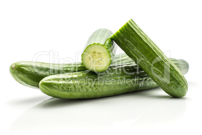 Hothouse cucumber isolated on white