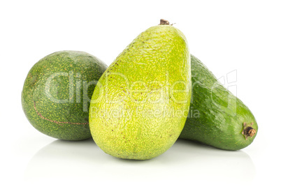 fresh Raw smooth avocado isolated on white