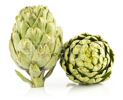 Fresh raw artichoke isolated on white