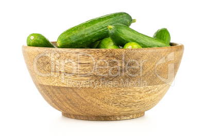 Fresh raw mini cucumber isolated on white