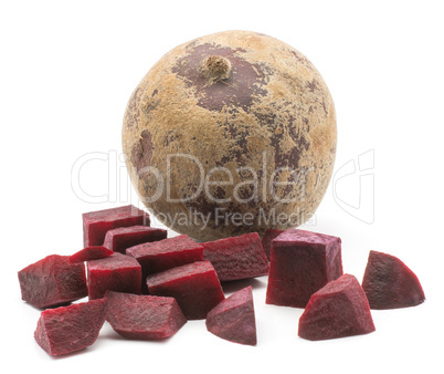 Raw beetroot isolated on white