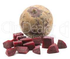 Raw beetroot isolated on white