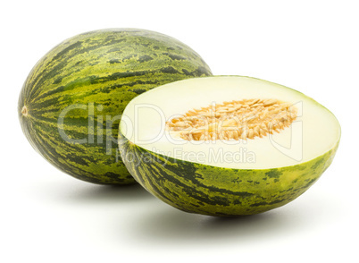 Santa Claus melon isolated on white