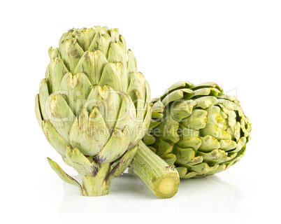 Fresh raw artichoke isolated on white