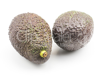 Fresh purple avocado isolated on white