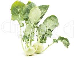 Raw kohlrabi isolated on white