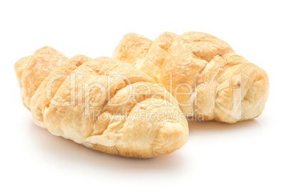 Chocolate croissant isolated on white