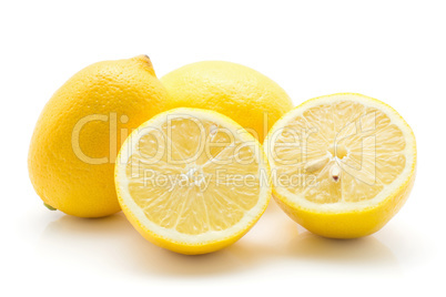 Fresh lemon isolated on white