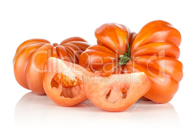 Fresh Raw Beef Tomato isolated on white