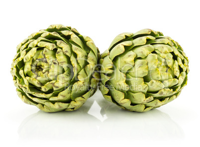 Fresh raw artichoke isolated on white