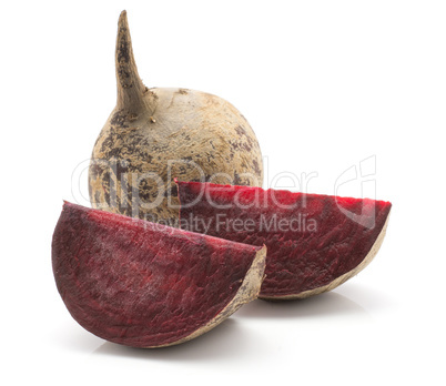 Raw beetroot isolated on white