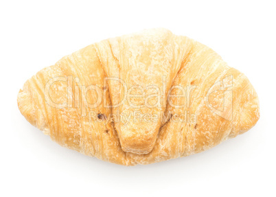 Chocolate croissant isolated on white