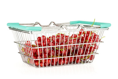 Fresh raw red currant isolated on white