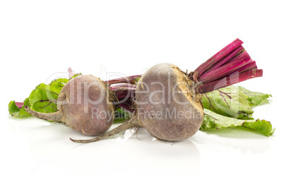 Fresh raw red beetroot isolated on white