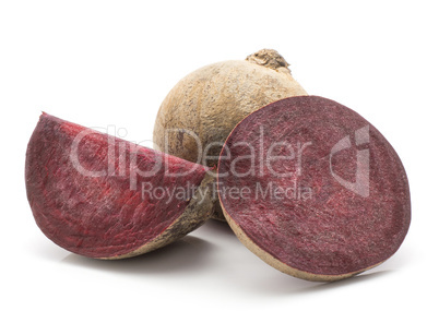 Raw beetroot isolated on white