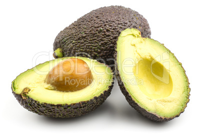 Fresh purple avocado isolated on white