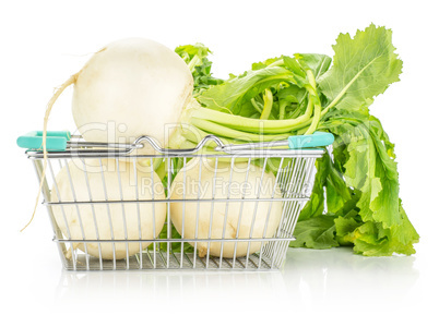 Fresh white radish isolated on white