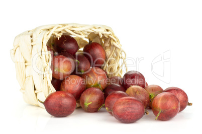 Fresh raw red gooseberry isolated on white