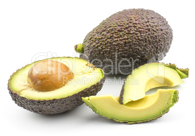 Fresh purple avocado isolated on white