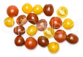 Fresh cherry tomato isolated on white