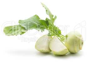 Raw kohlrabi isolated on white