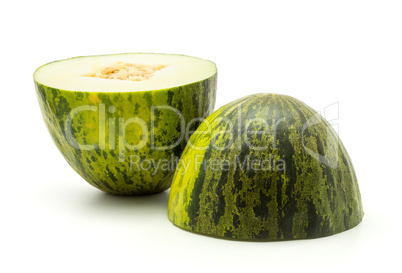 Santa Claus melon isolated on white