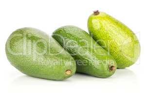 fresh Raw smooth avocado isolated on white