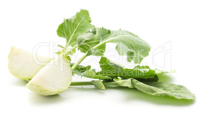 Raw kohlrabi isolated on white