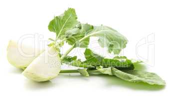 Raw kohlrabi isolated on white